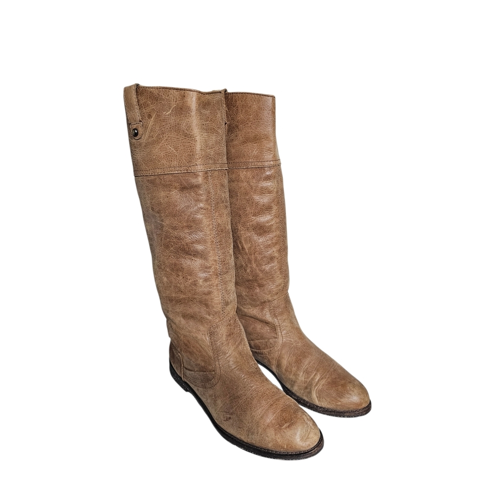 OTBT Petaluma Tall Brown Pull-on Leather Knee High Riding Boots Size 8.5 M